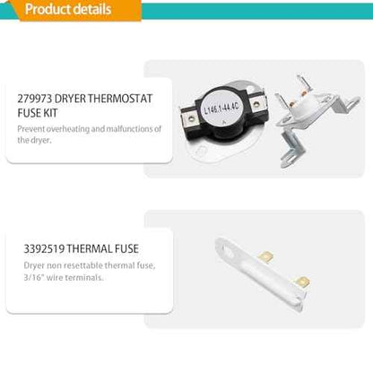 Dryer Heating Element Kit Fit for Maytag MED7230HW1 MED7230HW2 MED7230HW0 MED7230HC1 MED7230HC2 MED9800TQ0 MED9700SQ0 MED9600SQ0 MED8200FW2 MED8200FC2 MED8630HW0 MED8630HW2 MED8630HC1