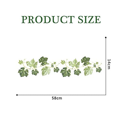 Green Vine Wall Stickers, Evergreen Ivy Leaves Hanging Tree Vine Wall Decals Peel and Stick for Living Room Bedroom Sofa TV Backdrop Wall Decoration