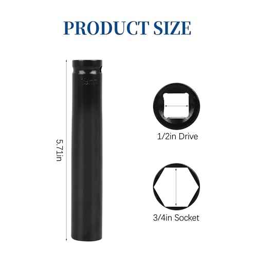Extra Deep Socket Tool, 3/4 Inch, 1/2 Inch Drive for Cage Bolt Socket Tool Removal Puller Cagebolt Release Bolt Removal Tool with 800921 cage bolt 1pack