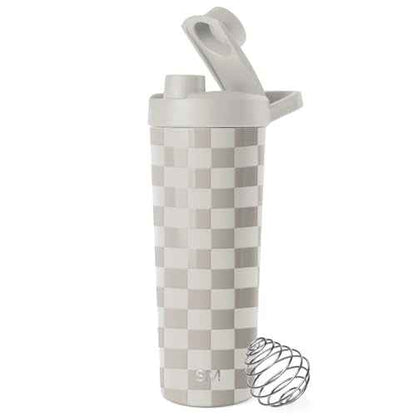 Simple Modern Stainless Steel Shaker Bottle with Ball 24oz | Metal Insulated Cup for Protein Mixes, Shakes and Pre Workout | Rally Collection | Checkmate