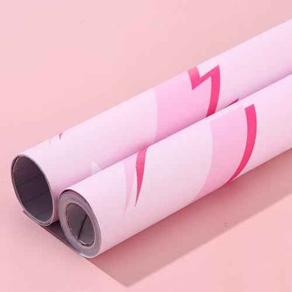 Kosiz Preppy Peel and Stick Wallpaper, Hot Pink Removable Classroom Wallpaper, Pink Preppy Lightning Dorm Paper, Aesthetic Photography Background for School Bedroom Wall Decor 17.7 x 118''