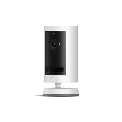 Introducing Ring Outdoor Cam Plus, Battery — Wide-Angle 2K Video with Ring Vision, Low-Light Sight for full-color night vision, Mount-Anywhere Versatility, White