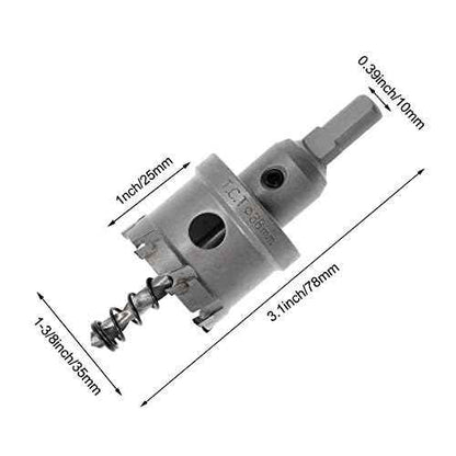 Hordion 1 3/8inch/35mm Carbide Hole Saw Cutter Drill Bit Tooth Tipped TCT Hole Cutter for Stainless Steel Sheet Metal Sheet Plastic FRP Board