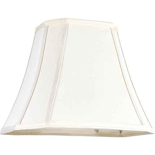 GO&SO Square Cut Corner Lampshades Set of 2, 8x14x11 Inch Medium Table Lamp Shades Cream-Yellow, Natural Fabric Handcrafted, Easy Assembly,Bell Lamp Shade for Floor Lamps Replac for Living Room