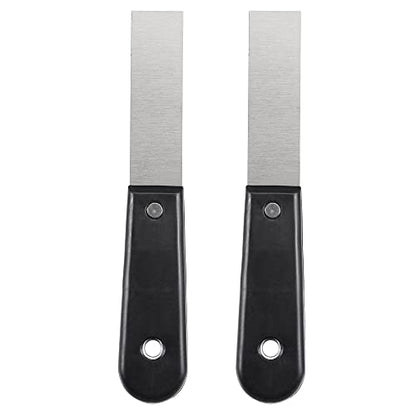 uxcell Putty Scraper 1" Spatula Drywall Repair Spreader Stainless Steel Blade Black Handle 2Pcs