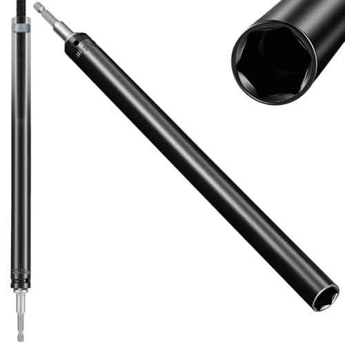 Blulu 9/16"(14mm) Power Nut Driver, Nut Runner Hollow Socket with 1/4" Hex Shank, Fit Long Bolts and Ductwork for Overhead Fastening Applications Operations(2 Packs,10 Inch)