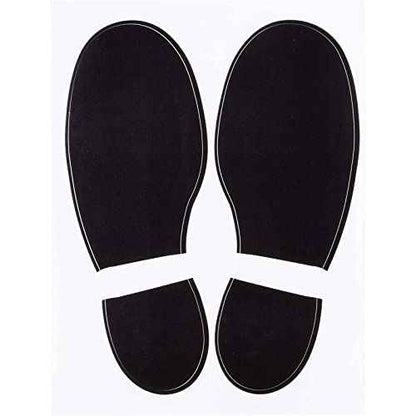 Juvale Shoe Print Floor Stickers - 32 Pairs, Black Vinyl, 8 x 6 in Sheets - Peel & Stick Dancing Feet Floor Stickers & Foot Print Decals for Classrooms, Dance Studios & Hallways