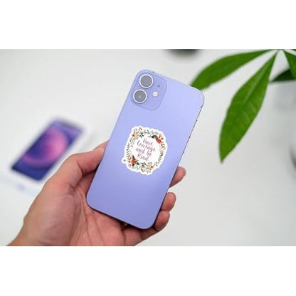 Have Courage and Be Kind Sticker ? 3pcs 3x3in Waterproof Vinyl Decals ? Floral Motivational Quote Stickers for Laptop, Phone, Journal, Water Bottle ? Aesthetic Encouragement Gifts for Girls and Women