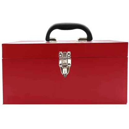 16" Portable Steel Heavy-duty Large Tool Box 18-Gauge Fishing Tackle Box Tool Box Drawer Organizer With Metal Latch and Handle Red