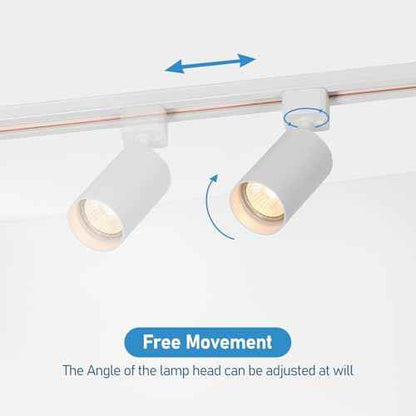 Plug in Track Lighting with Power Cord, 4-Light GU10 Track Lighting Kit with Track Rail, Modern Kitchen LED Track Lighting Fixtures Ceiling Wall Spot Light, 13FT Plug Cord, White (No Bulbs)