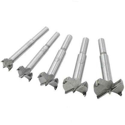 Forstner Drill Bit Set,5pcs 15-35mm High Strength Steel Flat Bit Drill Set Woodworking Hole Saw Wood Cutter Tool Father's Day Gift(5pcs)