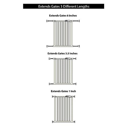 Wall Nanny Extender - 6 Inch Baby Gate Extension Guard (3 Inches per Side) Extends Pressure Mounted Gates + Protects Walls + Stabilizes Gate - for Child, Pet & Dog Gates - Protector Works on Stairs