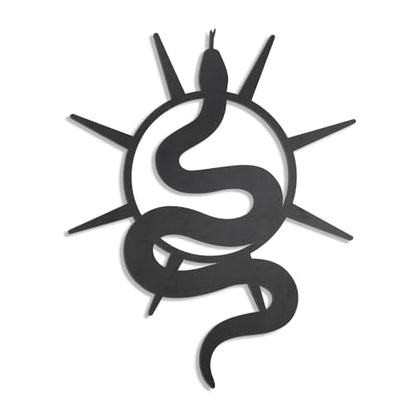 OYEFLY Black Snake and Crescent Moon Mirror Wall Decor,Gothic Snake Decorative Mural (style 2)