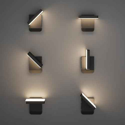 Modern Outdoor Rotatable Wall Light 350¡Æ Adjustable Head Wall Lighting Black LED Wall Sconce Exterior Light for House Porch Garage IP65 Waterproof, 3000K