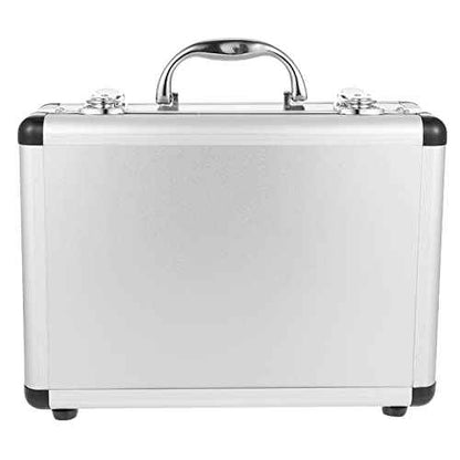 DOITOOL Metal Briefcase Aluminum Tool Case Tool Chest, Portable Tool Box with Padded Foam, Lockable Storage Toolbox for Measurement Instruments Tool Box (32 x 23 x 11cm, Sliver)