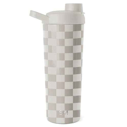 Simple Modern Stainless Steel Shaker Bottle with Ball 24oz | Metal Insulated Cup for Protein Mixes, Shakes and Pre Workout | Rally Collection | Checkmate