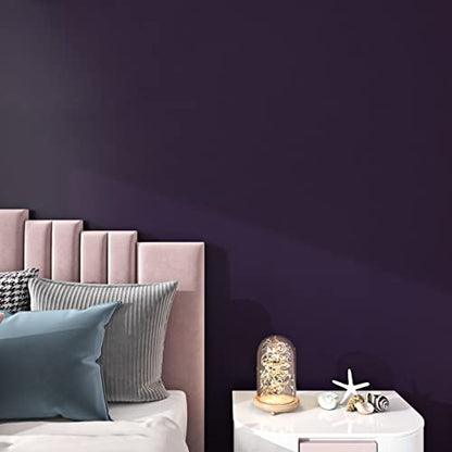 Livelynine Dark Purple Peel and Stick Wallpaper Removable Contact Paper for Countertops Desk Cabinets Walls Gothic Moody Wall Paper for Bedroom Bathroom Living Room Dorm Shelves Vinyl Wrap 15.8x78.8