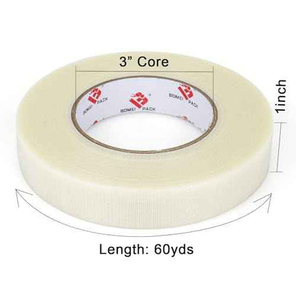 BOMEI PACK Clear Duct Tape 1 Inch,Heavy Duty Transparent Duct Tape,1 Inch x 60 Yards,Clear Strapping Tape,Reinforce Fiber Tape,Waterproof,Flexible and Tear by Hand for Home & Improvement