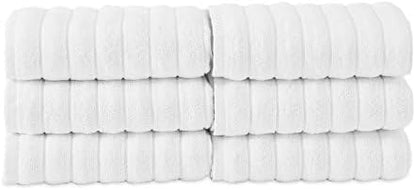 Classic Turkish Towels CTT Premium 6 Piece Hand Towels Set, 100% Turkish Cotton