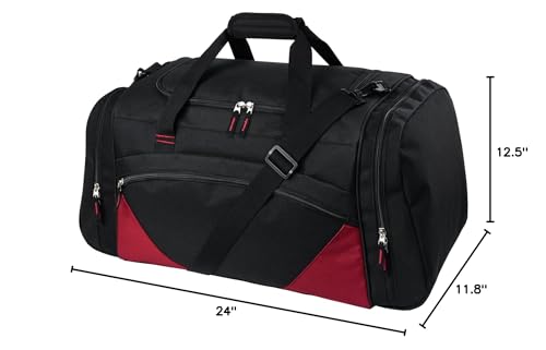 Gym Bag for Men - 55L Black Durable Large Duffle Bag for Travel, Workout, Fitness & Sport