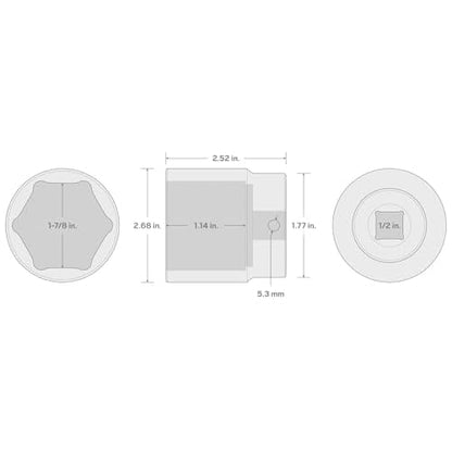 TEKTON 1/2 Inch Drive x 1-7/8 Inch 6-Point Impact Socket | SID22048