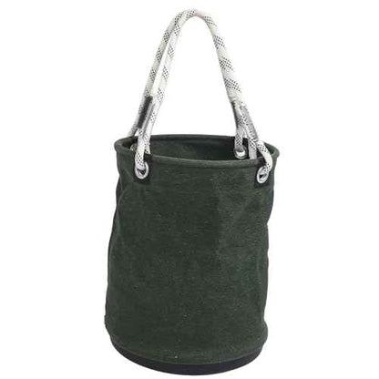 Canvas Bucket, 40x30cm 30KG Load Bearing Canvas Tool Organizer Plastic Bottom Work Bucket Tool Bag Nails Bolts Tool Organizer for Maintenance Work(green)