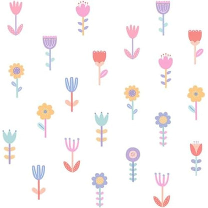 Floral Wall Stickers - Removable PVC Decals for Nursery Decor and Birthday Parties, Small Flower Art for Toddler Rooms and Home Furniture Accents