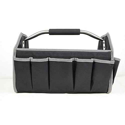 16"Open Tool Tote Collapsible bag with Shoulder Strap Portable Waterproof Tool Organizer Made Oxford Cloth with Suitable for Electrician, Carpenter
