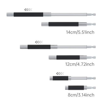 ChgImposs Drill Bit Holder Scalable 5PCS/Set, 3.15"/4.7"/5.5"(80/120/140mm) Magnetic Drill Bit Extension, Adjustable Magnetic Screwdriver Bit Holders 1/4" Hex, Drill Extension Bit Holder
