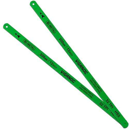 12" Hacksaw Replacement Blades, Bi-Metal High Speed Steel Hack Saw Blades - 32TPI HSS Saw Blades, 2 Pack