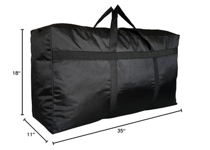 DoYiKe Extra Large Storage Duffle Bag with Zippers and Handles, Black Big Foldable Duffle Bag for Travel-130L