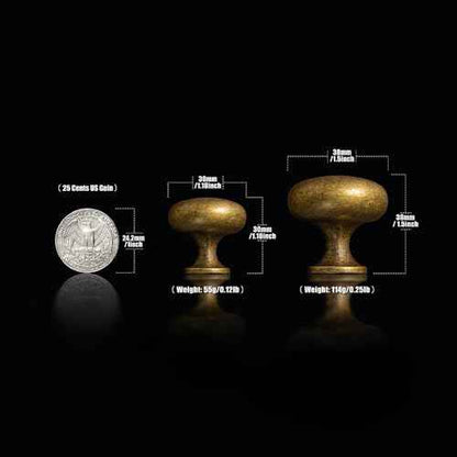 Goo-Ki Vintage Retro Antique Brass Zinc Alloy Cabinet Enlarged knob - Single Hole Center Affordable Luxury Cabinet Pull Hardware for Bedroom, Kitchen, 6 Pack