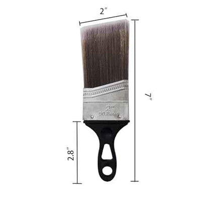 2 Inch Brush with Rubber Handle Shortcut Angle Sash Paintbrush,Suitable for All Paints 2 Pack