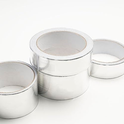 1 Pack Silver Aluminum Tape, Foil Tape, 2 inch (50mm) x 32 Feet (10 Meter), 3.9mil (0.1mm), Heavy Duty Duct Tape for Heat Insulation, HVAC, Dryer Vents, Wrap Pipe, Repair Ducting