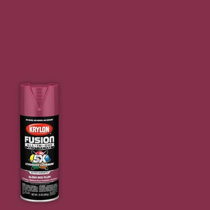 Krylon Fusion All-In-One, Gloss, Red Plum, 12 oz