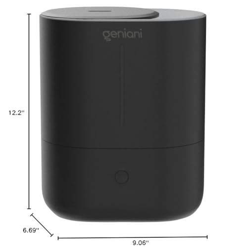 GENIANI Ultrasonic Cool Mist Humidifier for Bedroom, Large Rooms, Home, 4L - Easy Fill & Clean Humidifier for Plants w/Auto Shut-off, 40H Runtime - Quiet, Top Fill Air Humidifier