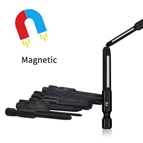 TriWing Bit Set (10 Pack - 2.3" Long Magnetic Heads) in The Following Tri Wing Bits Screwdriver Sizes: Y000, Y00, Y0, Y1, Y2, Y2.5, Y3, Y4, Y5, and Y6