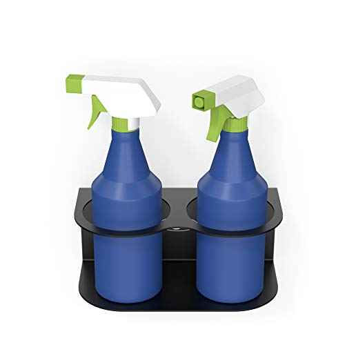 Koova 2 All-Purpose Spray Bottle Holder | Easy Install Wall Mount Hardware Included | Heavy-Duty Powder Coated Steel Storage Rack for Garage And Home | Craft Workspace Paint Bottle Organizer USA Made