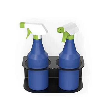 Koova 2 All-Purpose Spray Bottle Holder | Easy Install Wall Mount Hardware Included | Heavy-Duty Powder Coated Steel Storage Rack for Garage And Home | Craft Workspace Paint Bottle Organizer USA Made