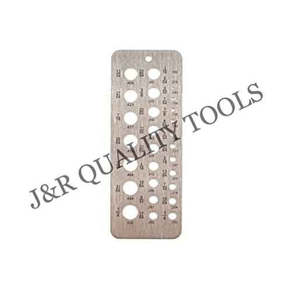 VCT 29 Hole Stainless Steel Drill Gauges for 1/16 Inch to 1/2 Inch Size Bits, 17/64-1/2 Inch Size Bits & Metric Sizes 0.062-0.250 Bolt and Wire Diameter Index Gauge