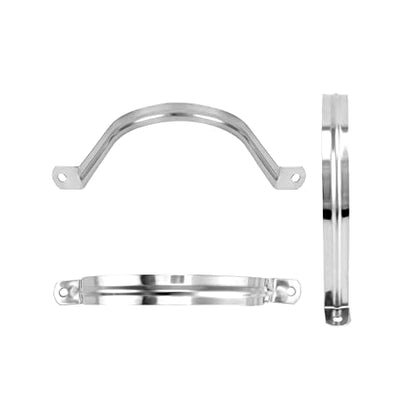 QWORK 4" Rigid Pipe Strap Clamp, 10 Pack Strap-U Bracket Tube Clip, Heavy Duty Stainless Steel Two Hole Strap, Widened Tube Strap Tension Clip Assortment Kit