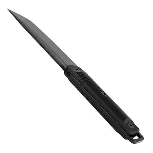 Kershaw Atreides Fixed Blade Knife, 65Mn Black Tanto Blade, Outdoor Work Knife with Sheath, Full Tang Handle