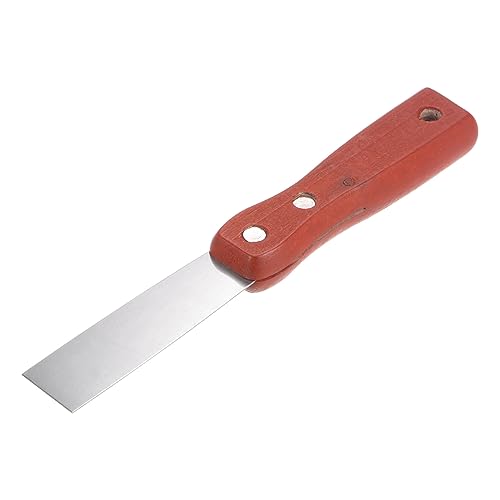 uxcell Putty Scraper 1" Stainless Steel Putty Knife Wooden Handle for Drywall Puttying 3Pcs
