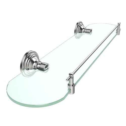 Glass Shelf for Bathroom, 20 Inch Glass Floating Shelves for Wall, Glass Bathroom Shelves with Stainless Steel guardrail (Brushed Nickel)