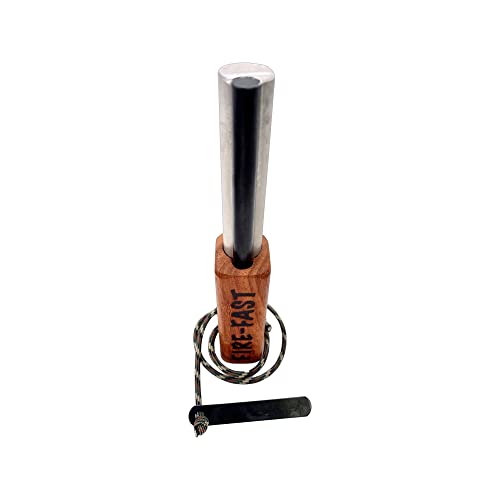 Fire-Fast Trekker. Best Emergency Waterproof Survival Fire Starter. Magnesium and Euro Fire Steel Ferro Rod. Compact Durable Tool for Bushcraft, Camping, Backpacking, Hiking, Hunting, or Bug Out Bag.