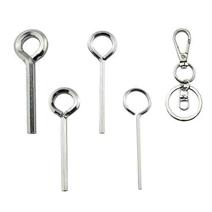 5IN1 Ring Allen Wrench Set - 5/64" 1/8" 5/32" 7/32" Allen Key Door Keys with 1 Keychain for Push Bar Panic Exit Device