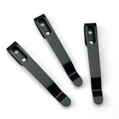 Premium Deep Carry Pocket Clip Sets Knife Clips 420 Stainless Steel Universal Repair Parts for Folding Pocket Knives Includes 3Pcs Screws DIY (Black)
