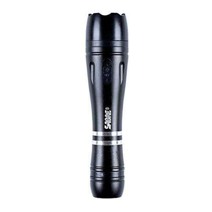 SABRE 2-in-1 Tactical Stun Gun with LED Flashlight, Self Defense Stun Gun with 2.517 ?C Charge Produces Intolerable Pain, 130 Lumen LED Light, Safety Switch, Belt Holster, Rechargeable Battery
