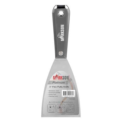 MARKSON Putty Knife 3", Scraper Tool Stainless Steel Blade, Paint Scraper with Nylon Handle Hammer End