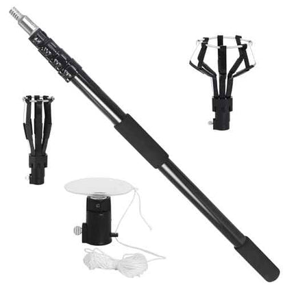 18FT Reach Light Bulb Changer for High Ceilings with Telescopic Extension Pole£¬3-12FT Light Bulb Extension Pole Changer with Baskets and Suction Cup for High Ceilings and Recessed Lights